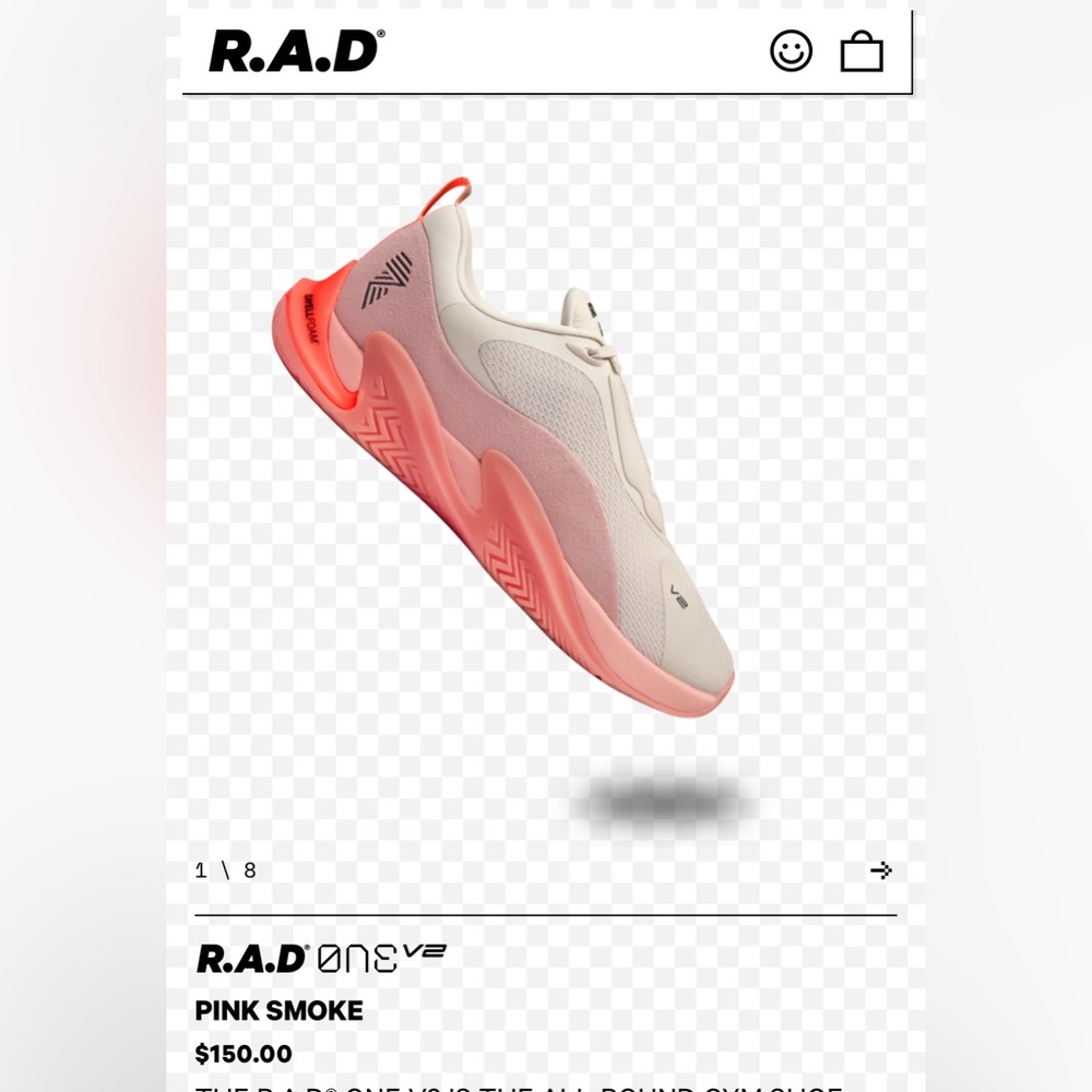 RAD Global One V2 Trainers, Pink Smoke, CrossFit trainers, Women Size 8